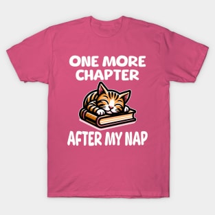 Tabby Cat sleeping on book T-Shirt